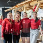 Laufgemeinschaft Team für die Registratur, vier junge Damen im Vereins Shirt